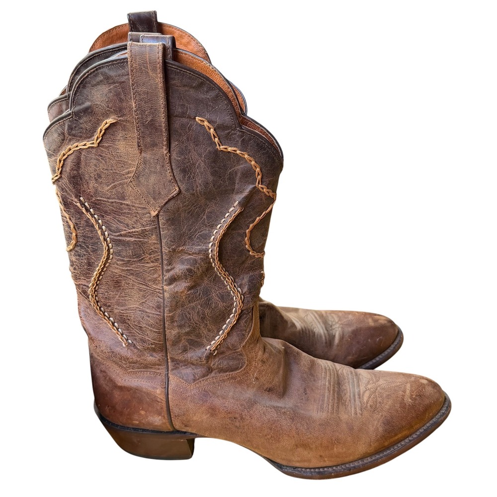 Dan Post Mens Brown Leather Whipstitch Western Cowboy Boots DP26682 Size 13 D